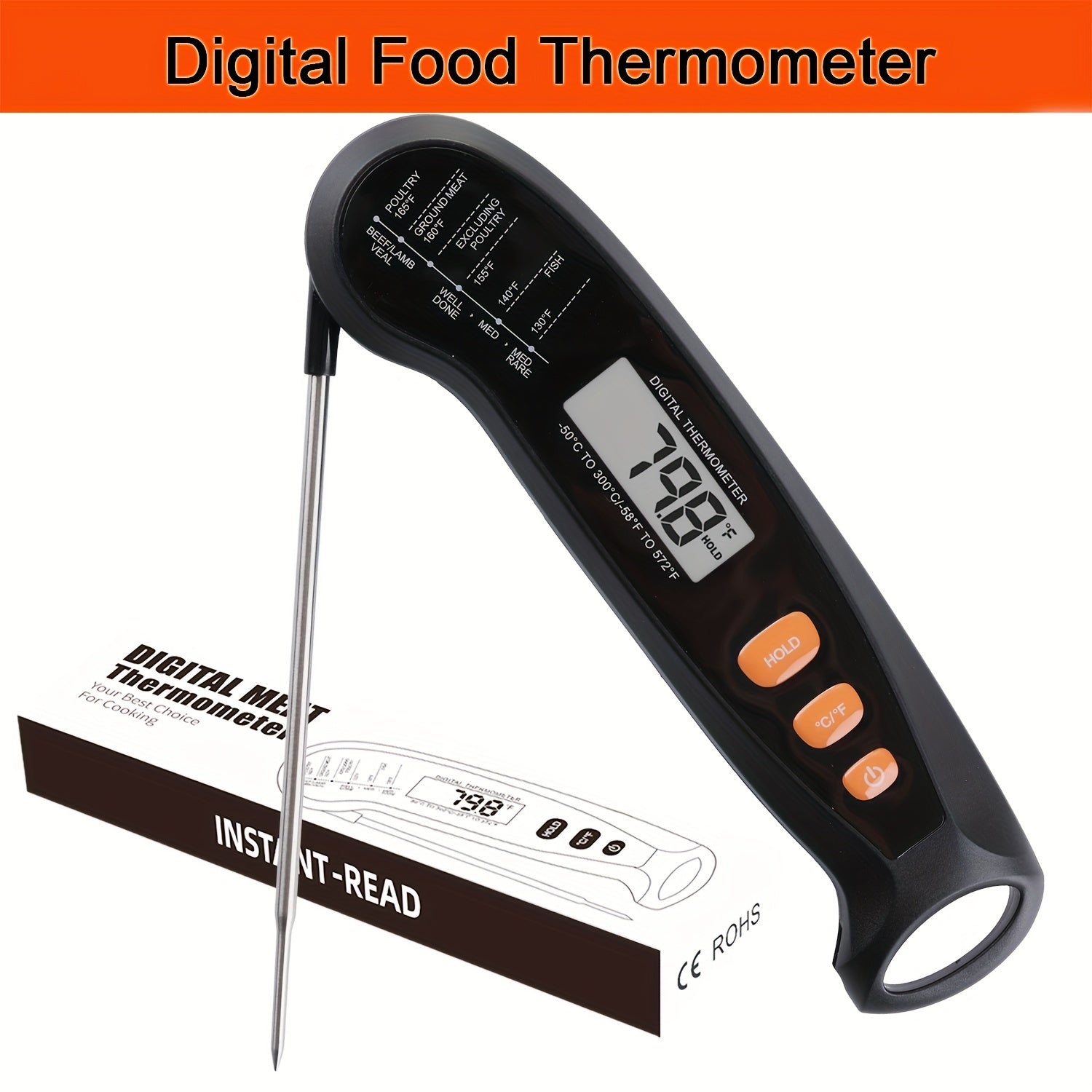 Digital Meat Thermometer with Probe for Cooking-1